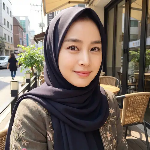 Stunning Kim Tae Hee Lookalike in Elegant Hijab