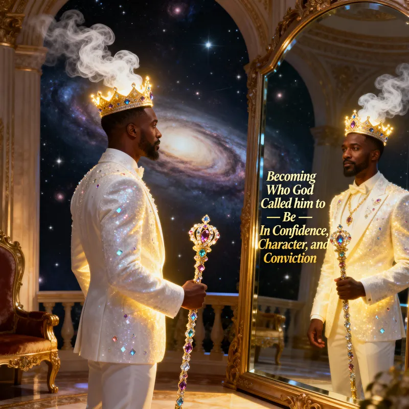 Radiant Black Man: A Celestial Transformation