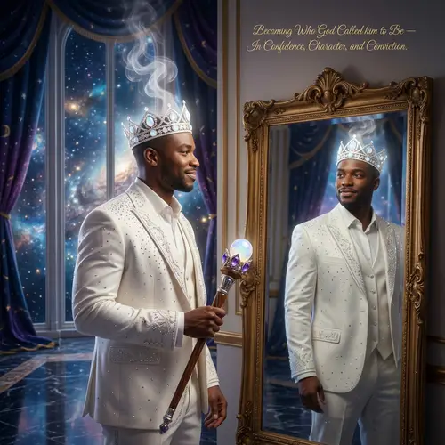 Radiant Black Man: A Celestial Transformation