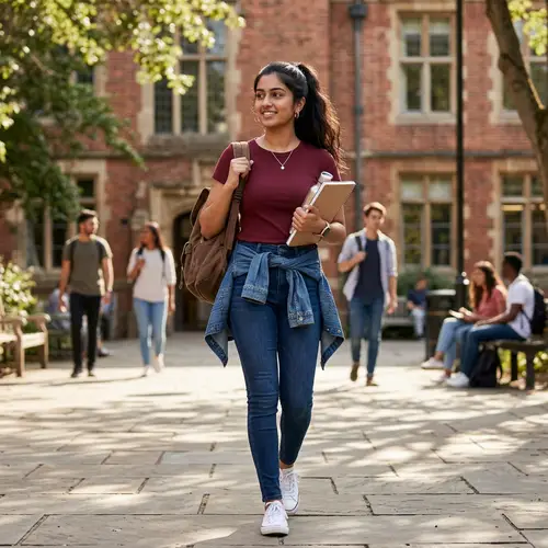 19-Year-Old South Asian Girl with Ponytail Style