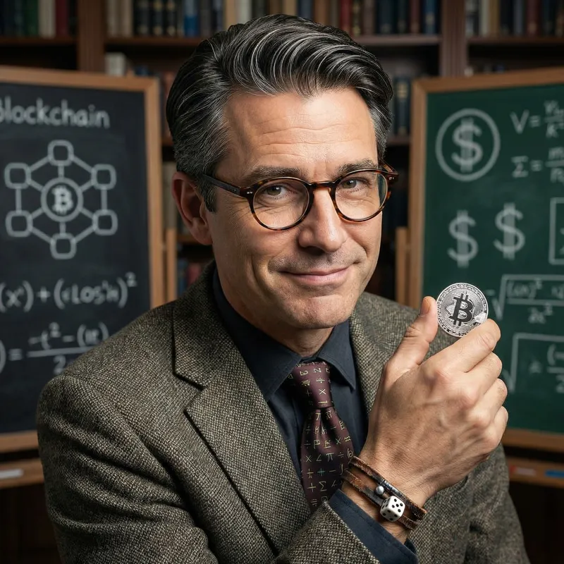 Smart 40-Year-Old Genius Nerd: Crypto Lover & Gambler Portrait