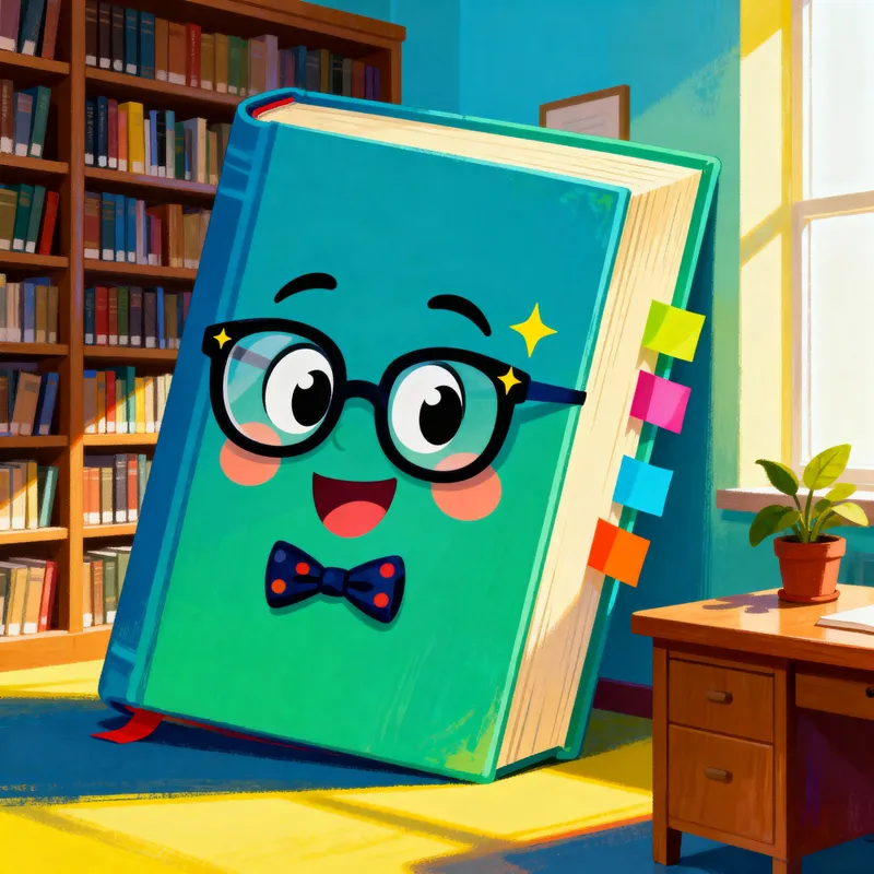 Whimsical Oversized Book Illustration Whimsical Oversized Book Illustration