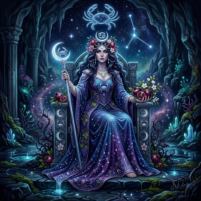 Cancer Zodiac & Persephone Fusion Art