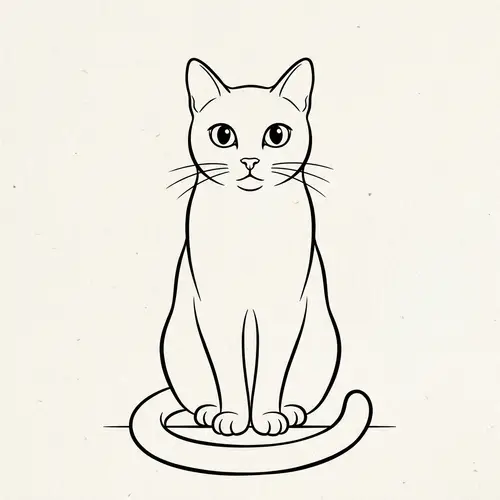 Simplistic Beauty: Bold Line Drawing of a Cat