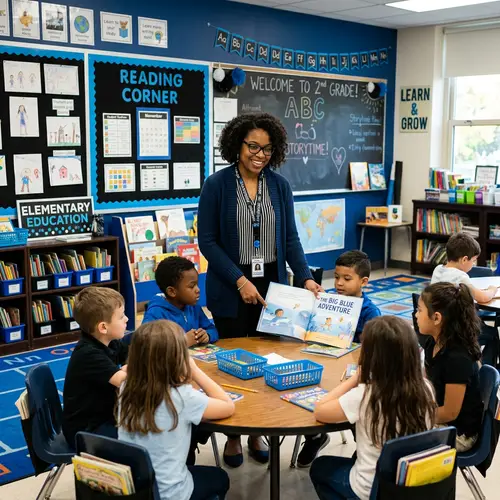 Elementary Education Teacher in Black and Blue