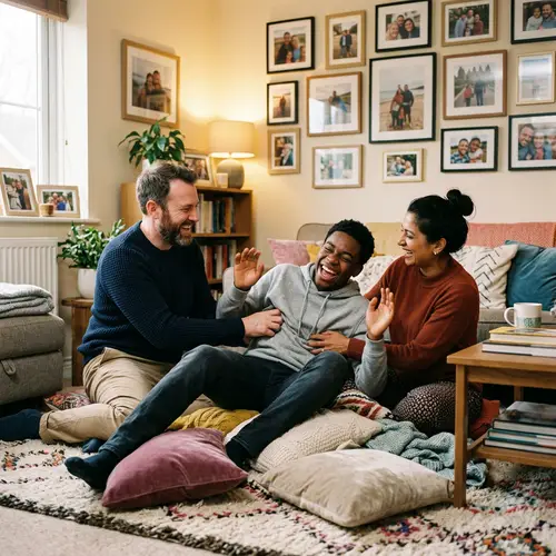 Joyful Family Moments in a Cozy Living Room