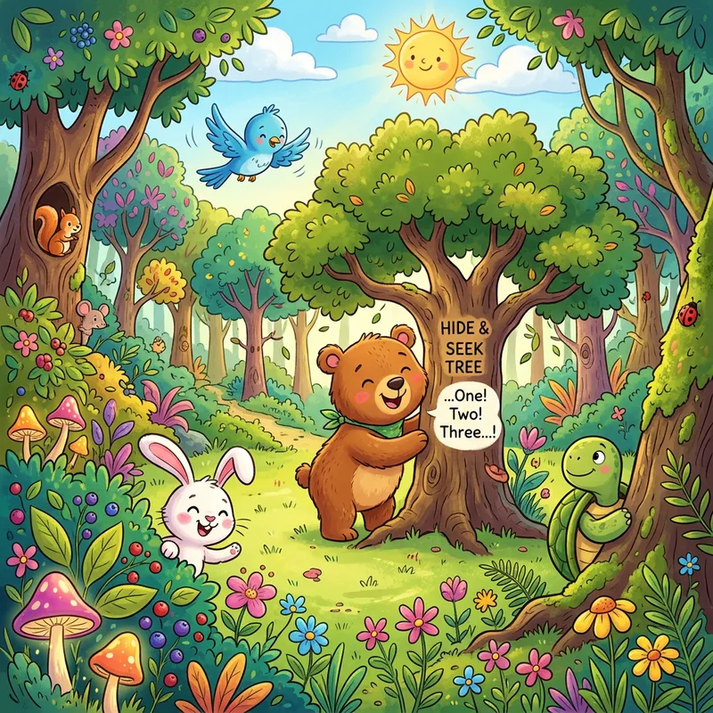 Cheerful Kids Cartoon: Fun in the Forest