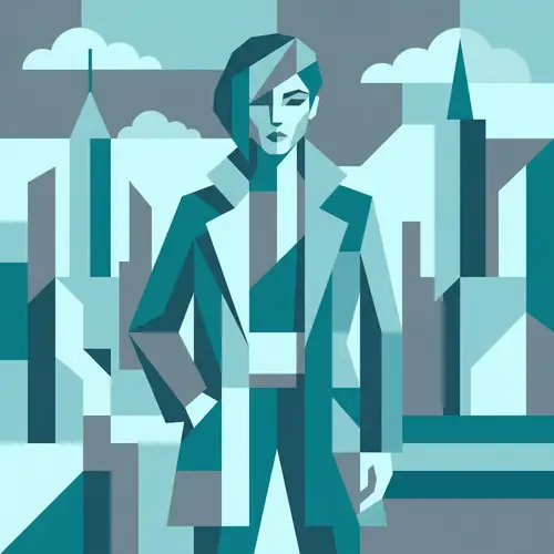 Modern Geometric Block Style Influencer Cool-Tone Color Palette