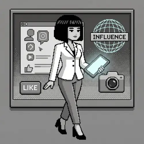 Geometric Block Style White Women Influencer | 32bit Fashion Icon