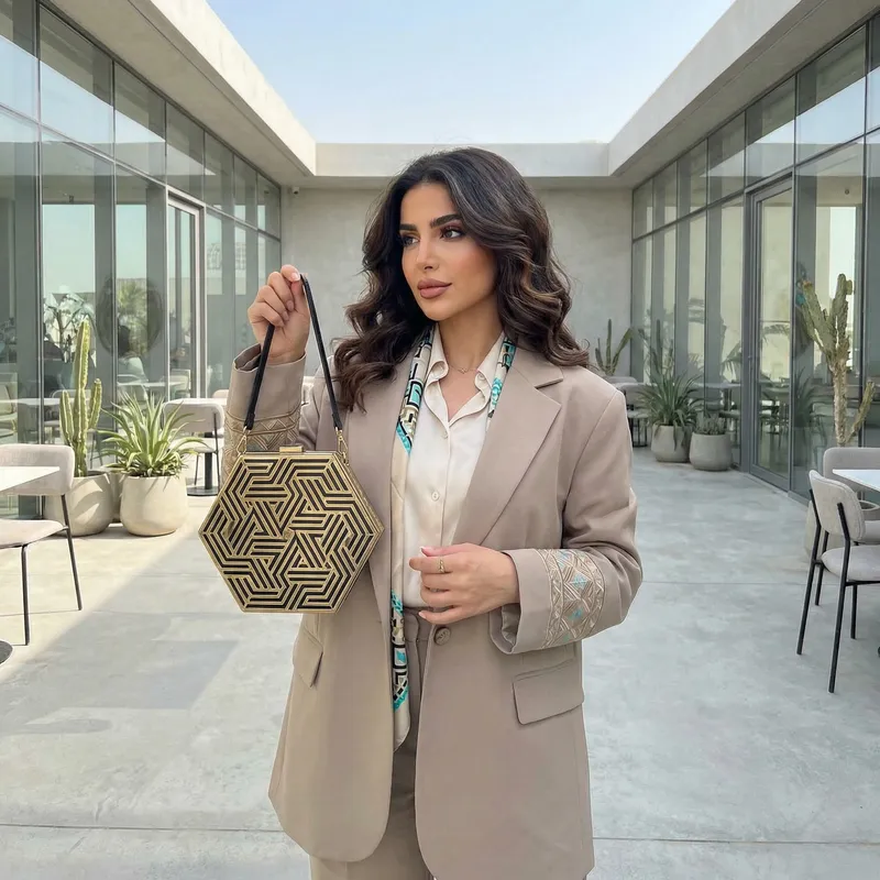 Modern Geometric Female Influencer | Fashionable Middle-Eastern Woman - New Trends Modern Geometric Female Influencer | Fashionable Middle-Eastern Woman - New Trends