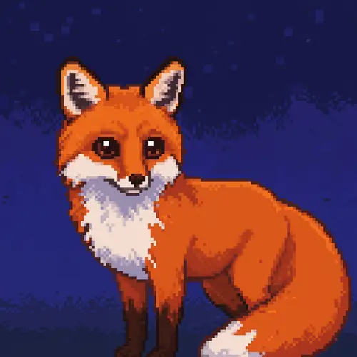 Pixel Art Fox - Unique Digital Design