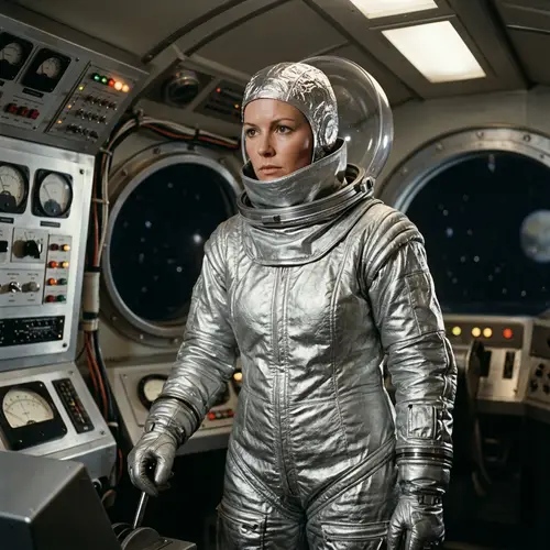 Kate McCrae in Silver Space Bodysuit Image