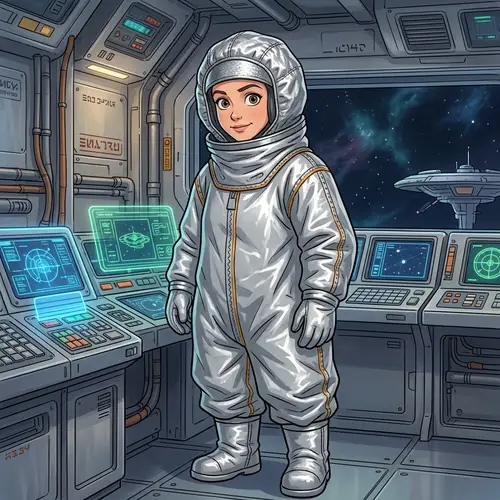 Kate McCrae in a Sci-Fi Silver Suit