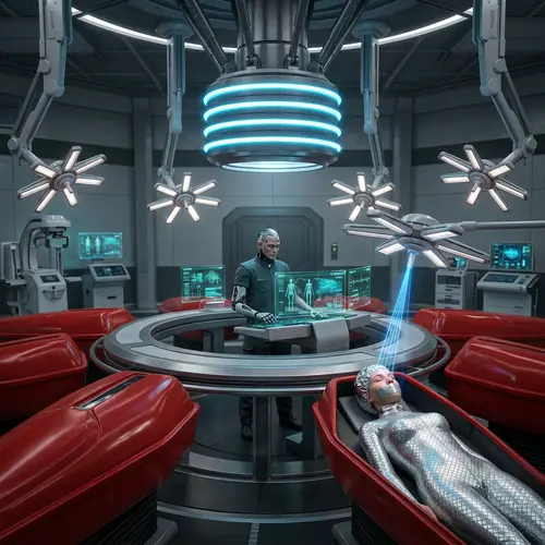 Futuristic Medical Procedure: Cyborg and Healing Tech