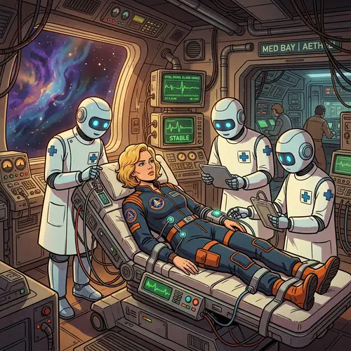 Retro Sci-Fi Hospital Scene - Inspired by The Black Hole