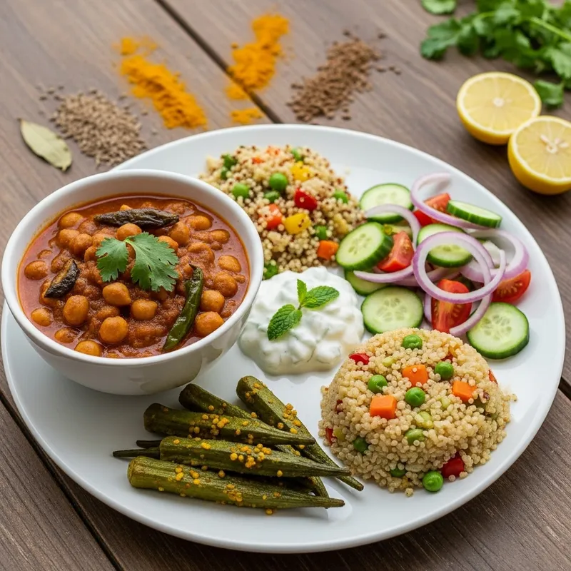 Delicious Indian Dinner Plate | Chana Masala & Quinoa