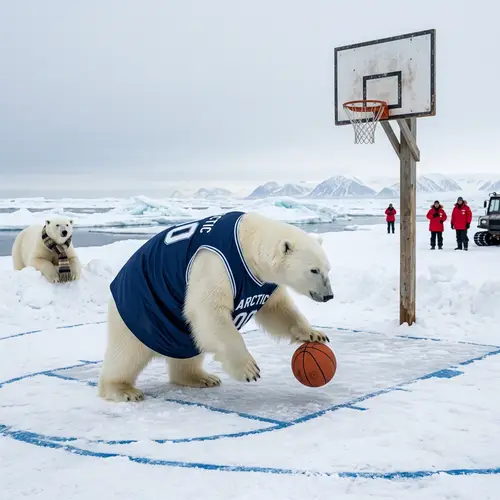 Polar Bear Basketball Fun