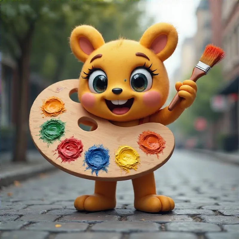Creative Paint Palette Mascot Designs