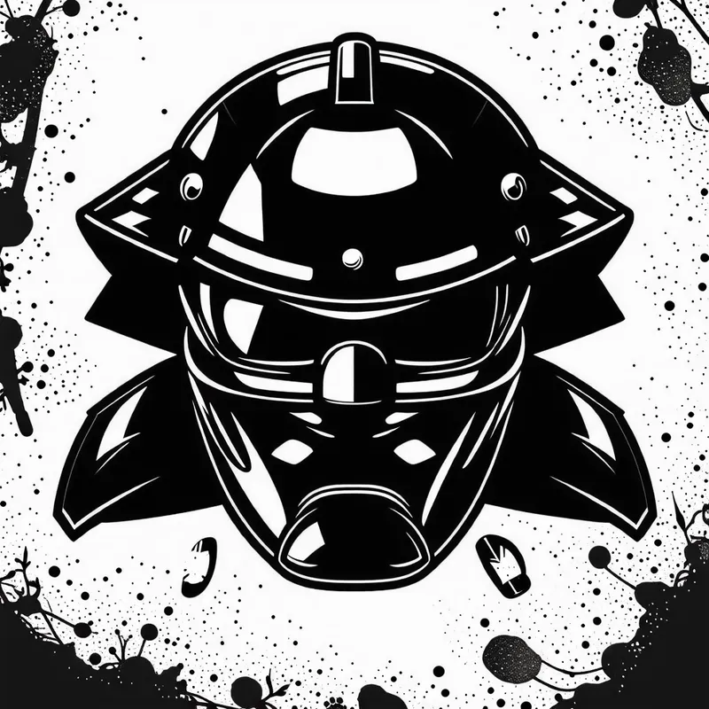 Samurai Team Logo Design | Black Helmet on White Background Samurai Team Logo Design | Black Helmet on White Background