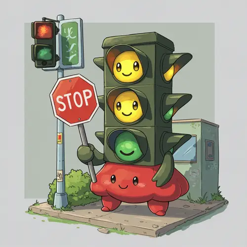 Traffic Light Pokémon with Stop Sign