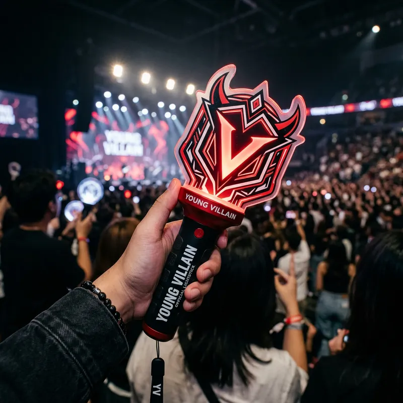 Young Villain Lightstick: Red, Black & White Design Young Villain Lightstick: Red, Black & White Design