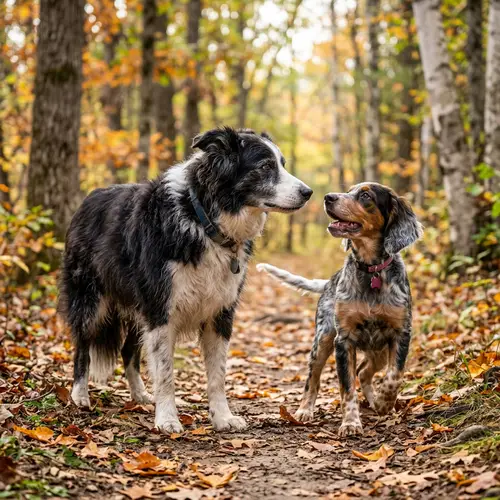 11-Year-Old Border Collie & 6-Month-Old English Setter