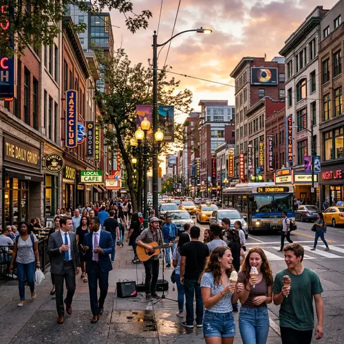 Vibrant City Streetscape | Modern designs & historical aesthetics