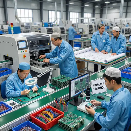 Chinese Muslim Workers in Electronics Factory