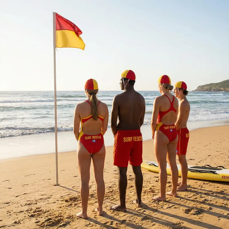 Surf Lifeguards on Duty at the Beach