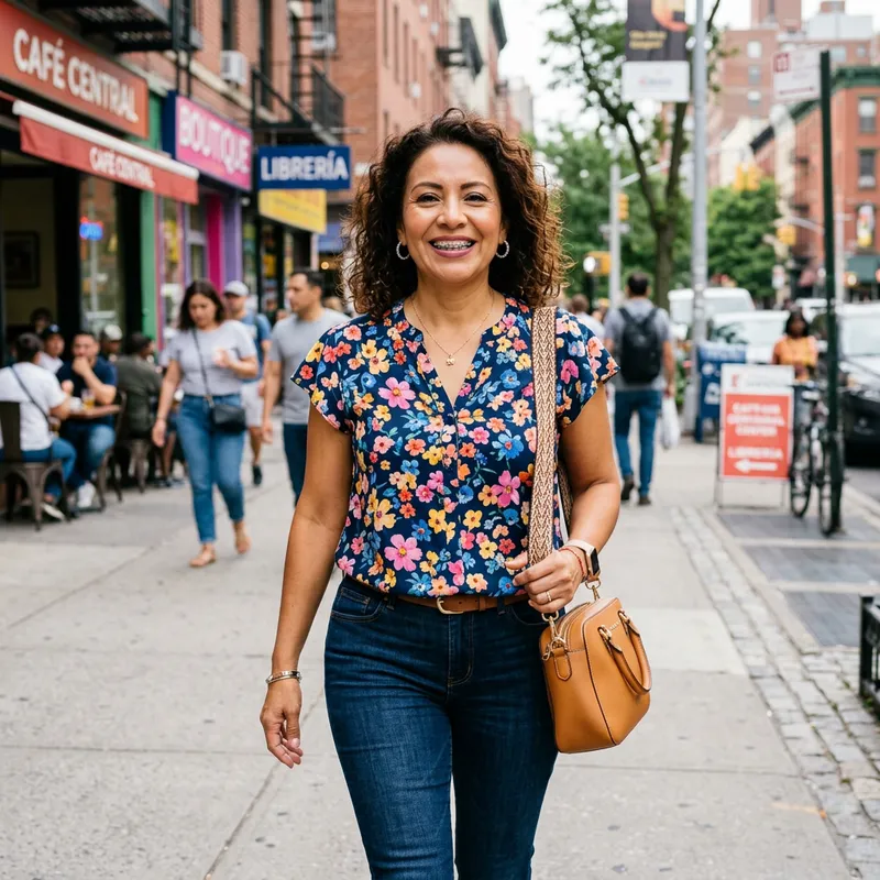 Stylish Milf with Colorful Braces and Confident Smile