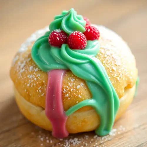 Whimsical Pastry with Raspberry Icing Delight