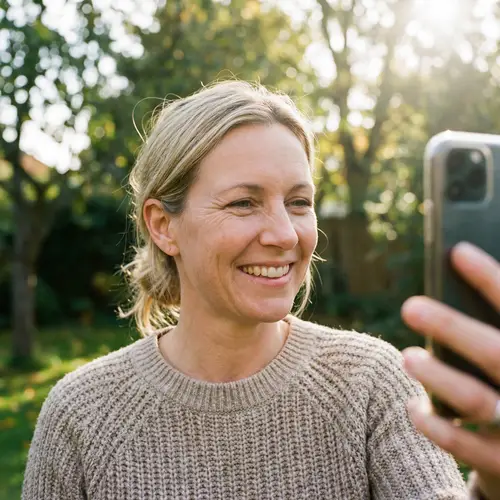 Natural Selfie of a 41-Year-Old Blonde Woman