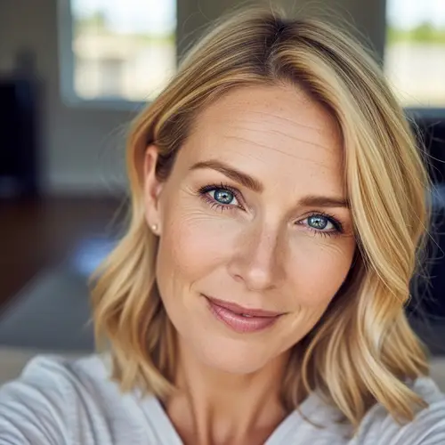 Natural Selfie of a 41-Year-Old Blonde Woman