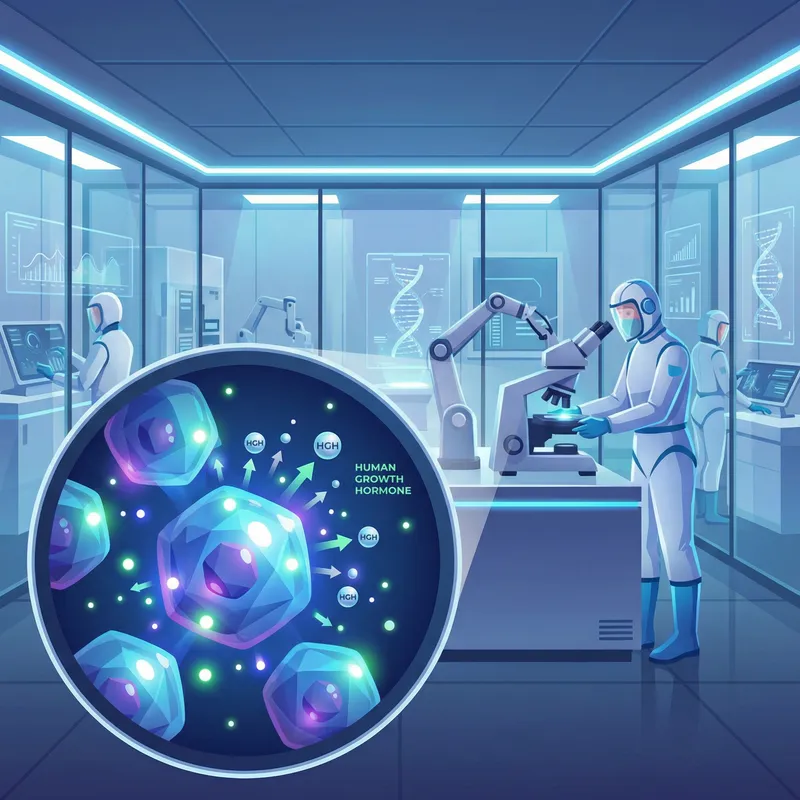 Futuristic Human Growth Hormone (HGH) Production - Dynamic Image Futuristic Human Growth Hormone (HGH) Production - Dynamic Image