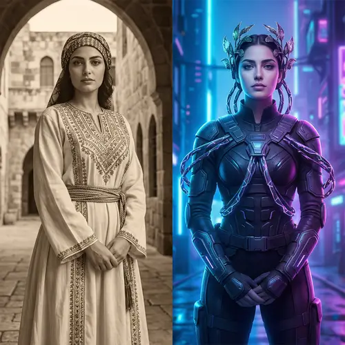 Futuristic Fusion: A Visual Blend of Traditions and Technology