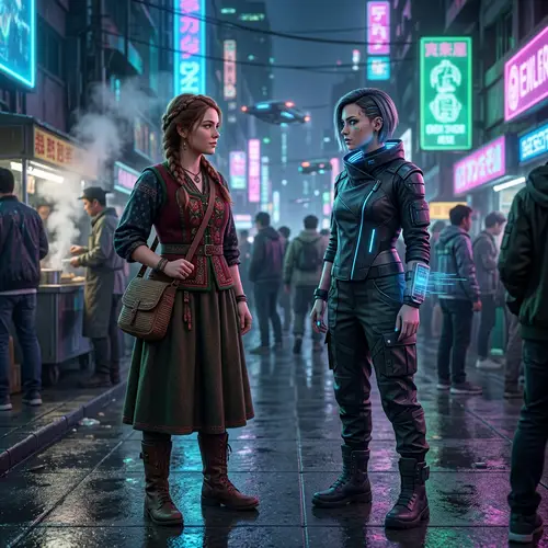 Cultural Heritage Meets Future Tech in Cyberpunk Encounter