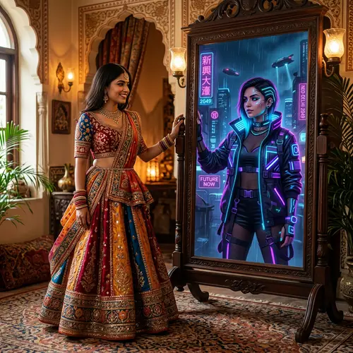 Cultural Fusion: Traditional vs Cyberpunk Fashion Showdown