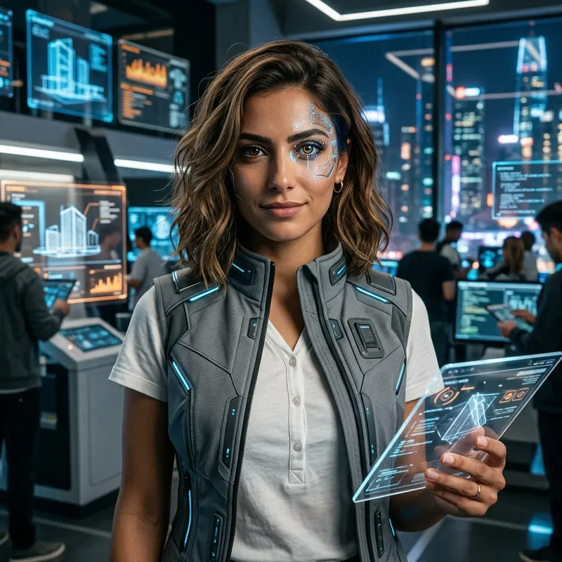 Futuristic Middle-Eastern Woman: Cyberpunk Vision Futuristic Middle-Eastern Woman: Cyberpunk Vision