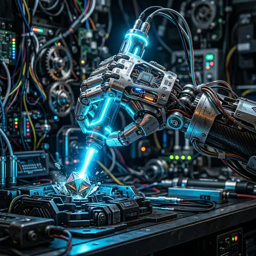 Advanced AI Robot Hand Extraction with Futuristic Tool