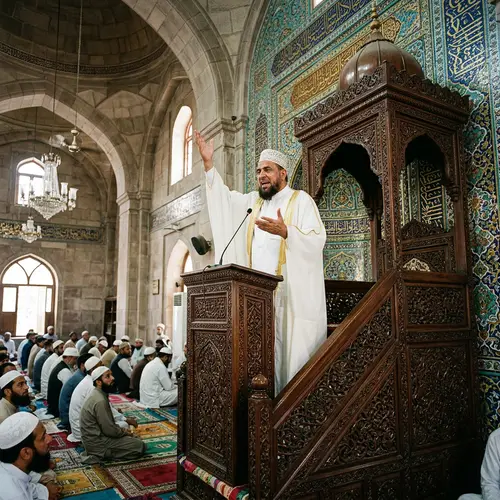 Passionate Imam Preaching at Majestic Mosque