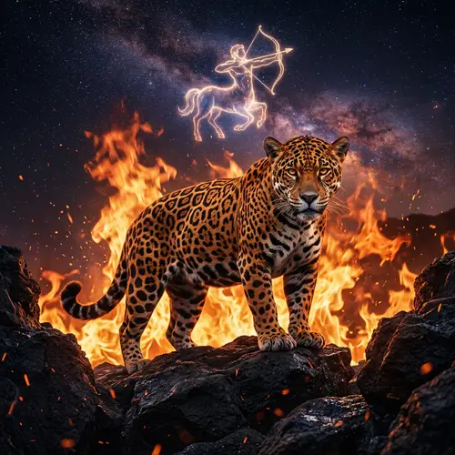 Majestic Jaguar - Sagittarius Fire Element Symbolism