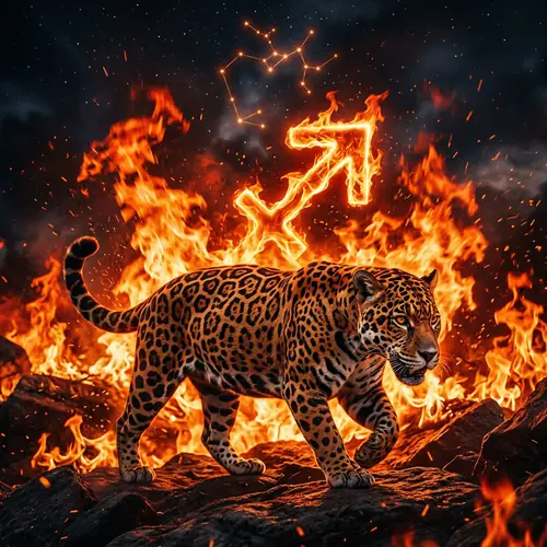 Majestic Jaguar: Symbolizing Sagittarius Wild Nature | Fire Element