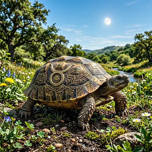 Taurus Astrological Symbol Decorated Turtle with Venus and Ground
