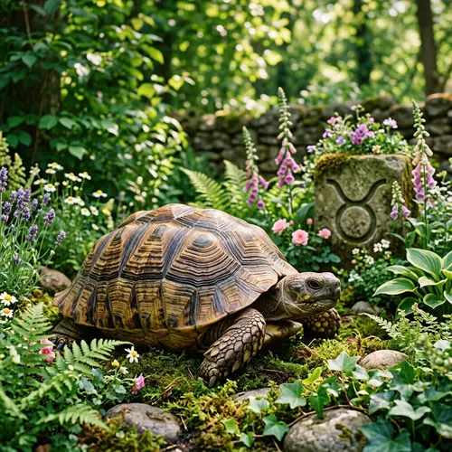 Tranquil Turtle: Symbolizing Taurus Nature with Astrological Touch