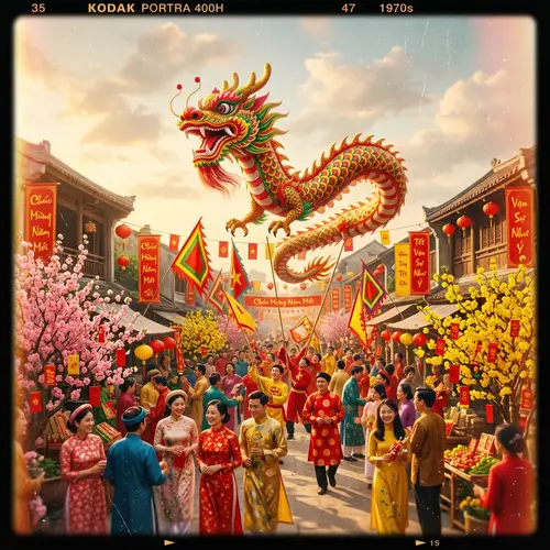Traditional Vietnamese Tet Festival: Joyous Celebrations & Lucky Dragon