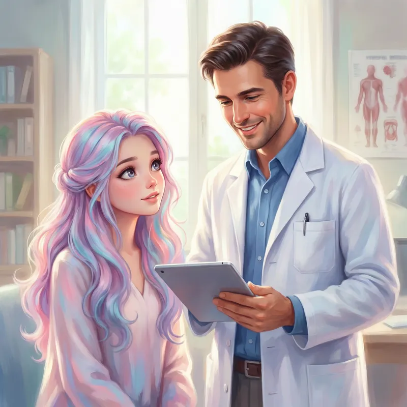 Skilled Doctor & Anime Girl - Healing Connection Art