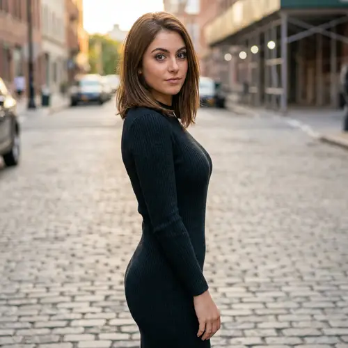 Elegant 20-Year-Old Model in Stylish Dress