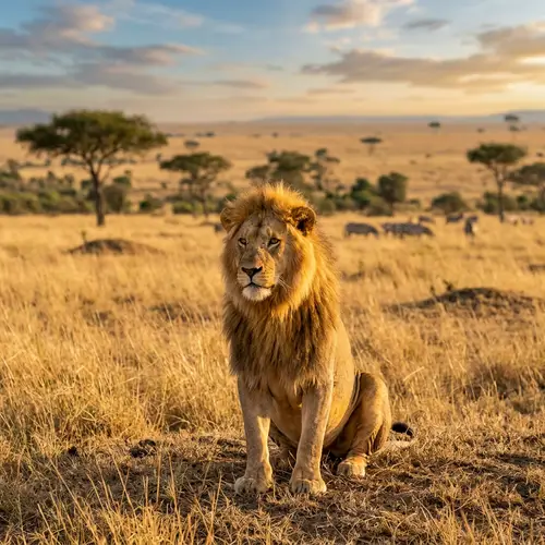 Majestic Lion in African Savannah - Captivating Image