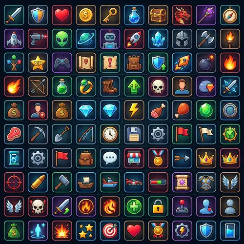 Game Icons - 80 Varied Individual Images