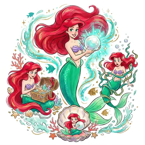 Whimsical Ocean Princess Character Showcase